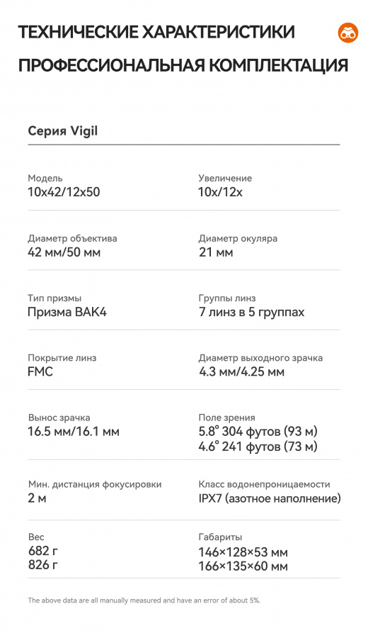 Бинокль Eyeskey Vigil - 12x50