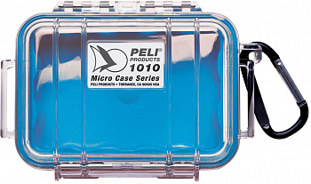 Защитный кейс Peli 1010 прозрачный с синей вставкой