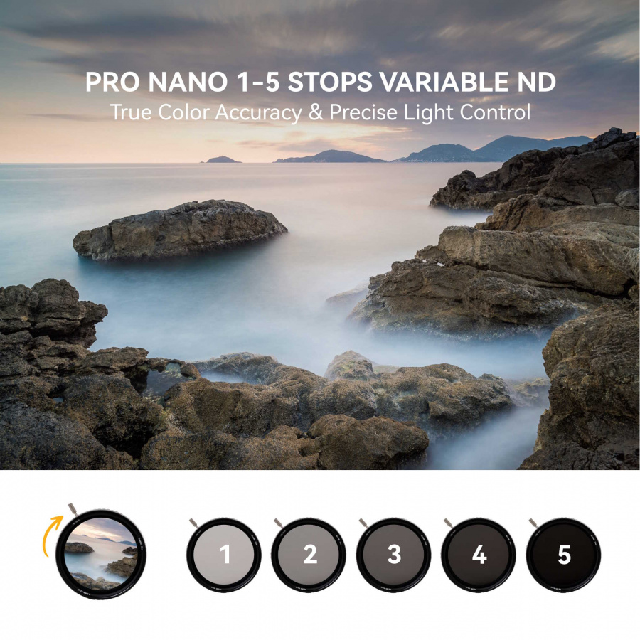 Светофильтр NiSi TRUE COLOR ND-VARIO Pro Nano 1-5stops (0.3-1.5) 82mm