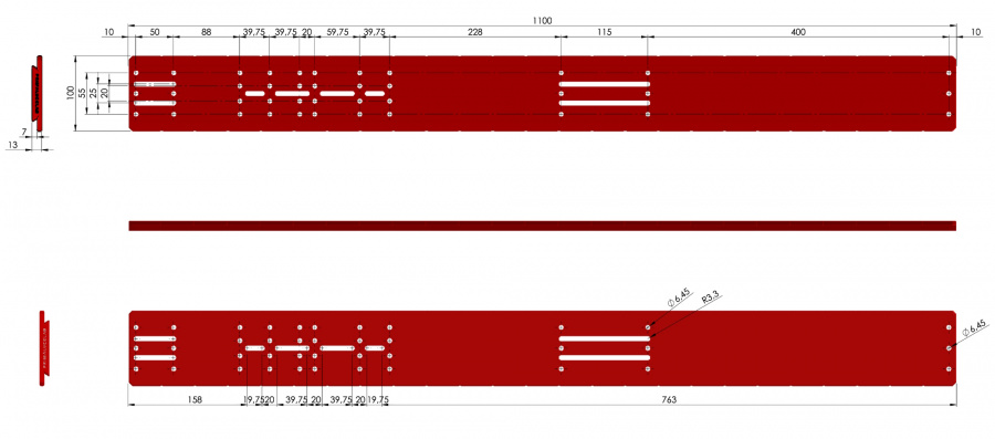 Пластина PrimaluceLab Losmandy style dovetail plate 1100mm PLUS