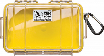 Защитный кейс Peli 1040 прозрачный с желтой вставкой
